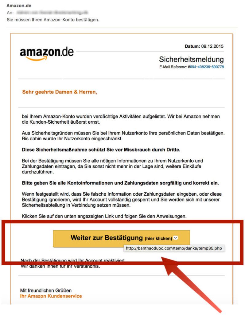 Amazon Phishing E-Mail