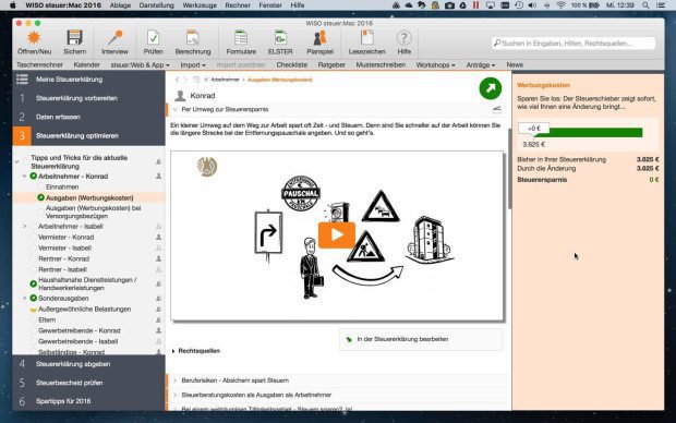 WISO Steuer 2016 Mac - Screenshot