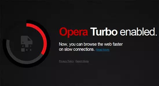 Opera Turbo eingeschaltet