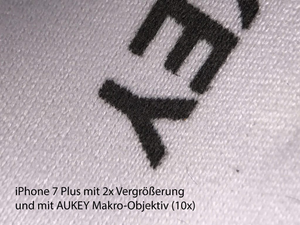 Maximale Vergrößerung: gemacht mit dem iPhone 7 Plus mit 2x Modus und dem Aukey 10-fach Makro-Objektiv.