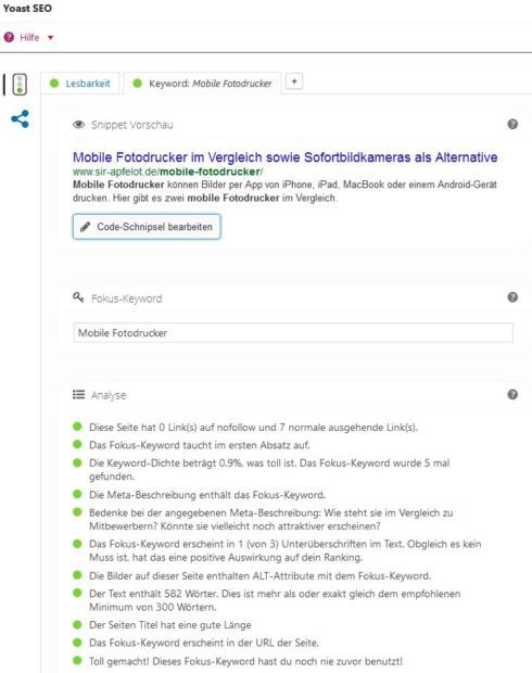 suchmaschinenoptimierung yoast seo wordpress
