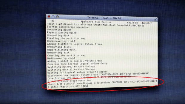 Mac Festplatten Fusion Drive selbst erstellen Code Befehle Übersicht einfach Schritt für Schritt mit Bildern