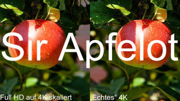 Auf 4K hochskaliertes Full HD sieht nicht so gut aus wie original in 4K aufgenommenes Material.