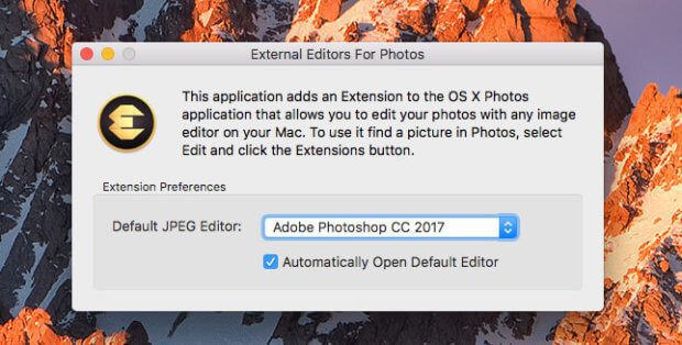 Beim ersten Programmstart kann man seinen Lieblings-Fotoeditor auswählen, der dann immer über die Erweiterungen in Apple Fotos erreichbar ist.