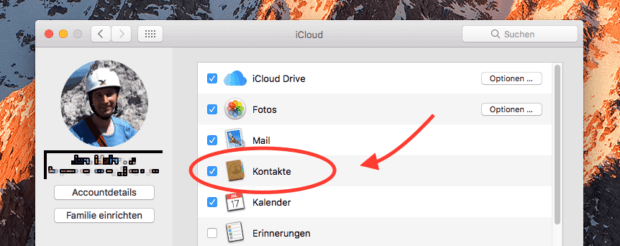 Am MAC kann man unter macOS die Synchronisation der Kontakte zwischen iCloud und der lokalen Datenbank am Mac unterbinden oder aktivieren. Dazu geht man auf Systemeinstellungen -> iCloud und findet dort den Eintrag "Kontakte".