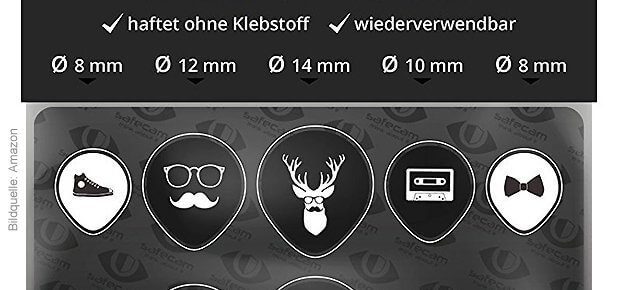 Webcam-Abdeckung am Beispiel der Kamera Sticker von SafeCam; Aufkleber für Smartphone Cam