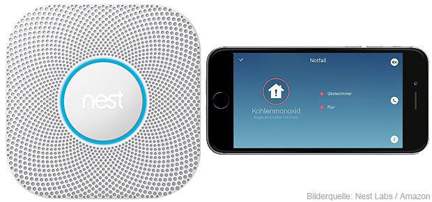 Nest Protect 2 Rauchmelder erkennt Rauch, Kohlenmonoxid, Feuer und Feuchtigkeit