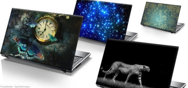 Die Laptop-Aufkleber von TaylorHe bringen jeweils ein tolles Design für Windows Notebook, Apple MacBook, Chromebook und Co. mit. Die Vinyl-Folie, die als Skin und Schutzfolie dient, könnt ihr einfach zuschneiden.