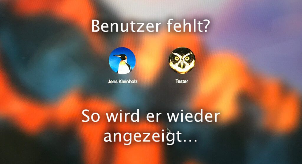 Beim Systemstart unter macOS fehlen Benutzer in der Anmelde-Seite, obwohl sie als Admin angelegt sind? Hier gibt's die passende Lösung!