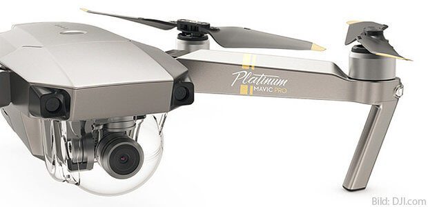 Die DJI Mavic Pro Platinum Kamera-Drohne für hochauflösende Fotos und Videos in HD, FHD, 4K und C4K. Daten, Vergleich zu Spark, Phantom 3 und mehr gibt's in diesem Beitrag!