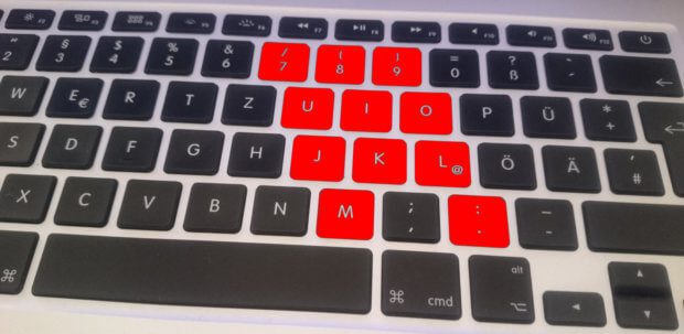 Sind 7, 8, 9, u, i, o, j, k, l, m und Punkt auf der Mac-Tastatur oder als MacBook-Tasten defekt? Wahrscheinlich ist einfach nur die Tastaturmaus in den macOS-Systemeinstellungen aktiviert…