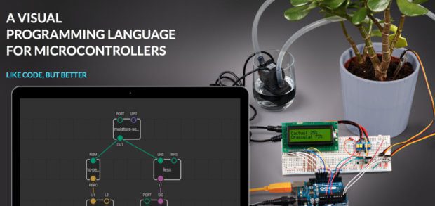 XOD bietet einfache Arduino-Programmierung per Drag and Drop sowie der Verbindung von Befehlen. 