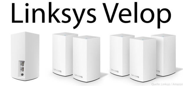 DIe Linksys Velop WLAN-Mesh-Systeme mit Dual Band (Wifi über 2,4 GHz und 5GHz) sind günstige Alternativen zu den Tri Band Modellen.