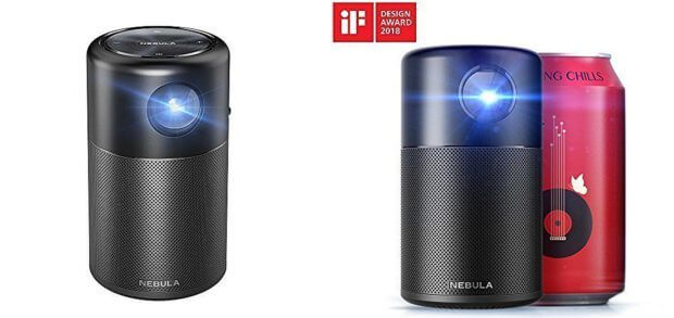 Der Anker Nebula Capsule Beamer im Mini-Design hat im Test vieler Nutzer gut abgeschnitten. Einzig die Bildhelligkeit bei Tageslicht sorgt für größere Kritik. Bilder: Amazon