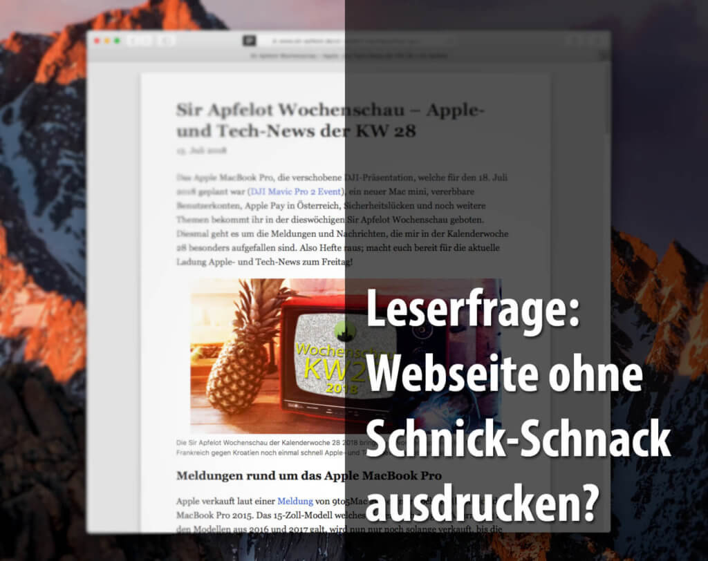 Beitragsbild: Webseite im Readermodus ausdrucken