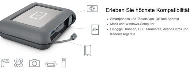 LaCie DJI Copilot - Fotos und Videos von SD-Karte ohne Laptop sichern, unterwegs