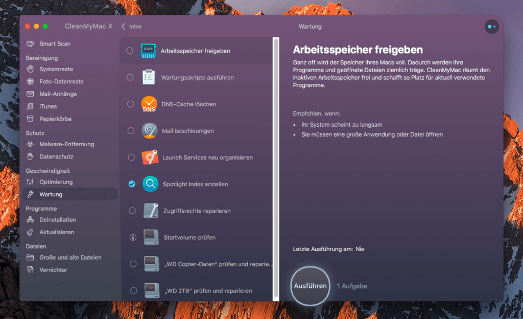 Auch in CleanMyMac, oder kurz: CCC, lassen sich viele Maßnahmen ergreifen, um einen langsamen Mac wieder schnell zu machen. mdworker