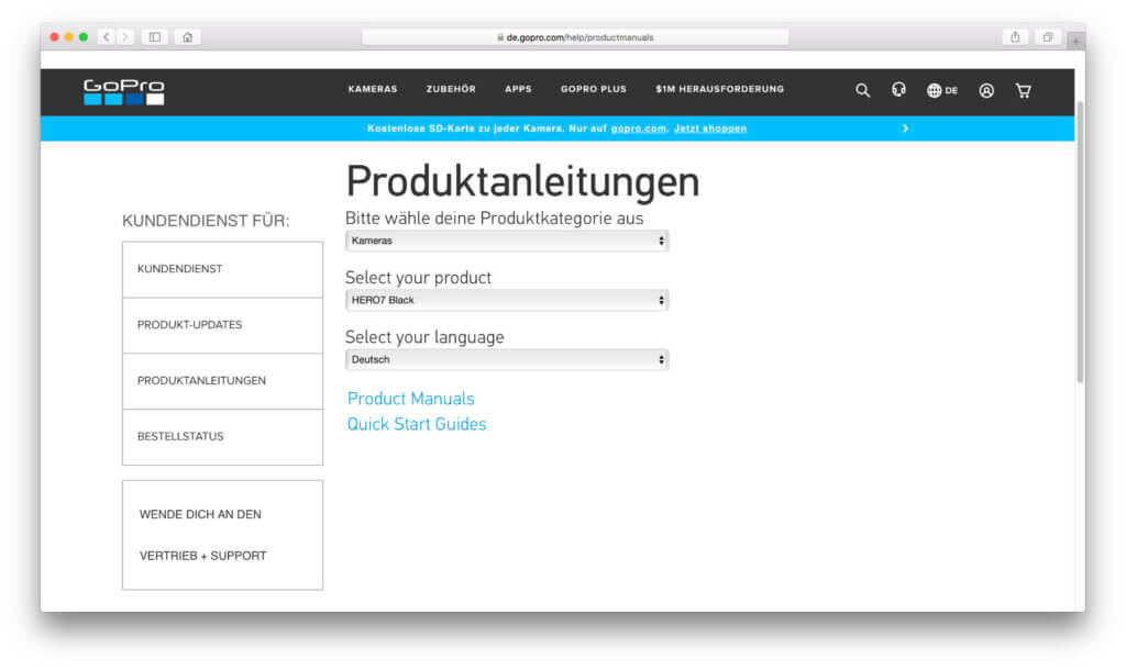 Die offizielle Seite für GoPro Produktanleitungen - auch für die Hero 7 Black, White und Silver. Sucht ihr ein GoPro Hero Buch? Dann werdet ihr bei Amazon fündig ;)