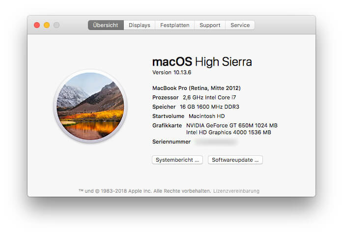 "Über diesen Mac"