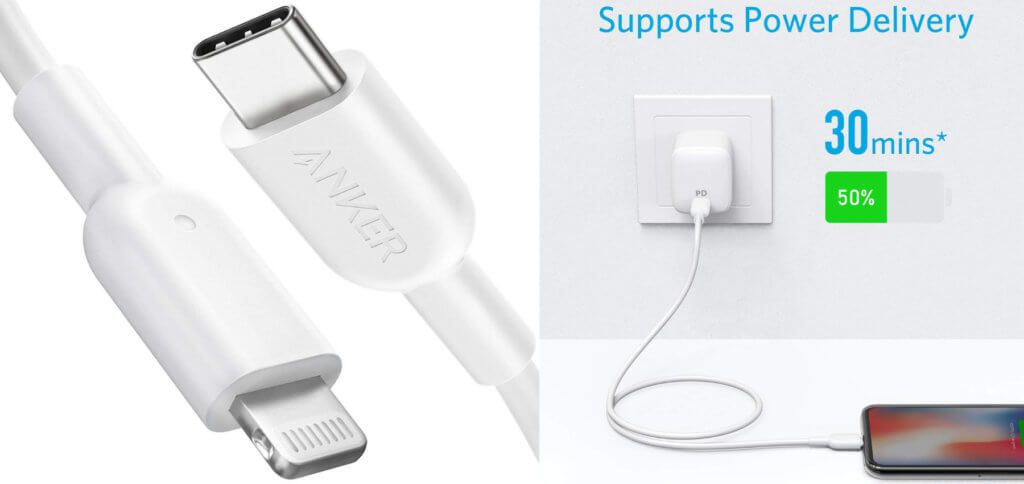 Das Anker Powerline II ist ein MFi-zertifiziertes USB-C auf Lightning Ladekabel, welches Power Delivery unterstützt. Bilder: Anker / Amazon