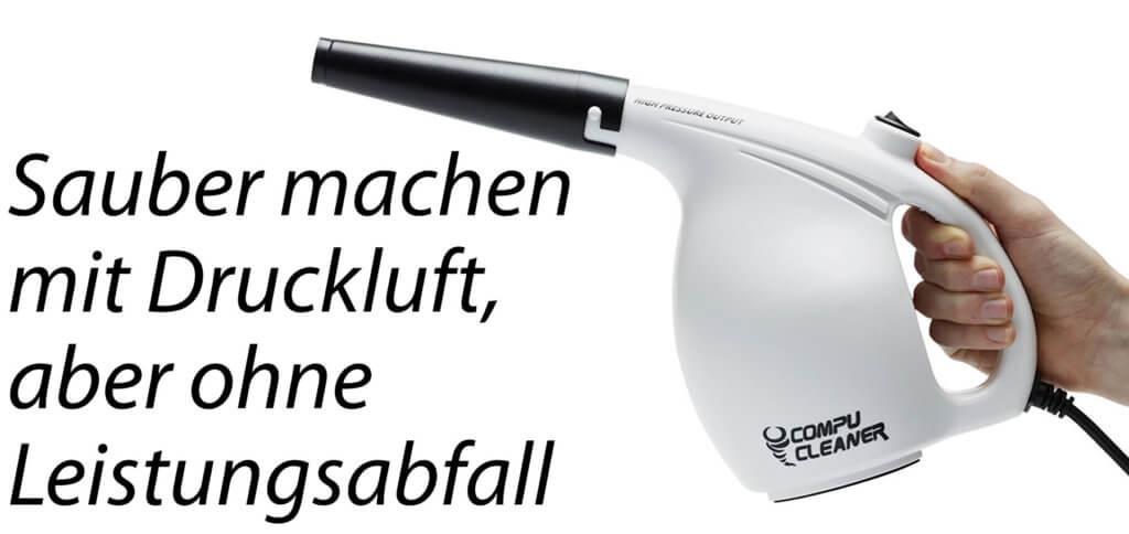 Ein elektrischer Druckluftreiniger ist die ideale Alternative zu Druckluft aus der Dose. Zum Reinigen von Elektronik und Zubehör ist er zudem besser als ein Staubsauger. Produktbild: IT Dusters / Amazon