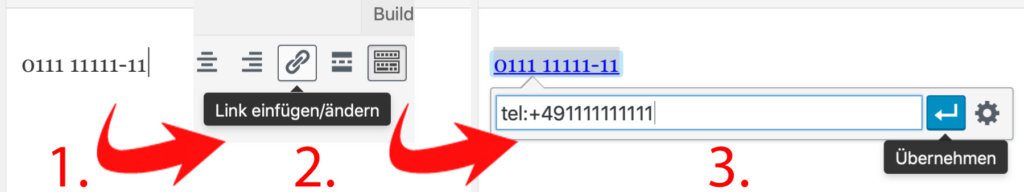 Telefon-Link in WordPress einbinden – das geht mit dem händischen a href=tel: oder per Editor-Hilfe ;)