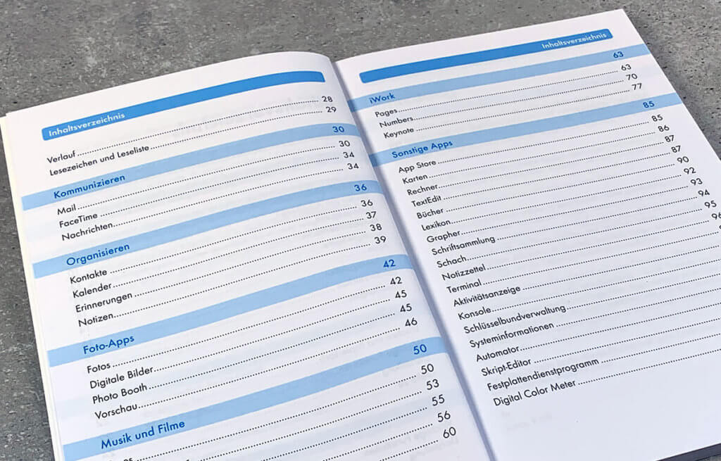 Im Inhaltsverzeichnis findet man alle Apps, die Apple bei einem Mac mitgliefert.