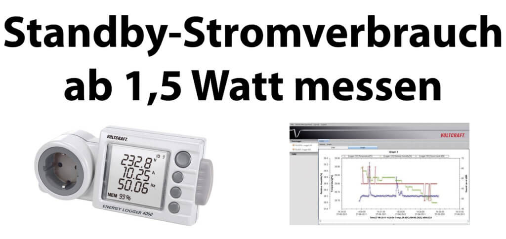 Den Standby-Stromverbrauch ab 1,5 Watt zuverlässig messen, das geht mit den TRMS Energy Logger Geräten von Voltcraft. Produktbilder: Voltcraft / Conrad