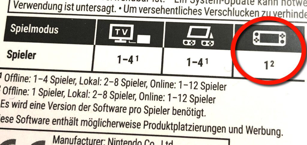 Woran erkenne ich, ob ein Spiel mit der Switch Lite kompatibel ist? An der Aufführung von Spielern im "Handheld-Modus".