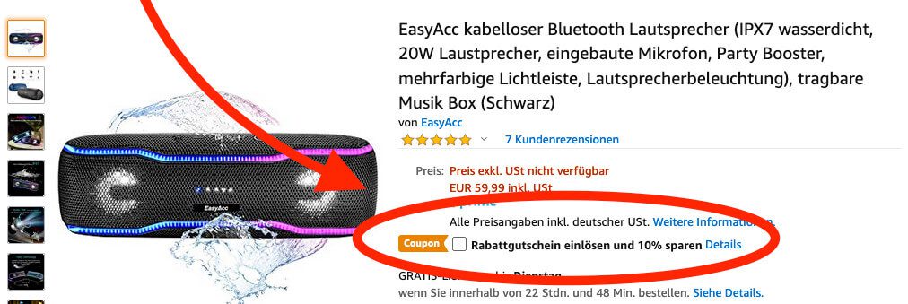 Mit dem Häckchen beim Coupon holt man sich die ersten 10% Rabatt. Über den Gutscheincode "SB37SW9Y" gibt es dann die restlichen 40%. Wie lange das Angebot gilt, kann ich leider nicht sagen.