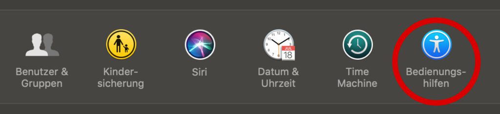 macOS Bedienungshilfe, Siri Spracheingabe deaktivieren