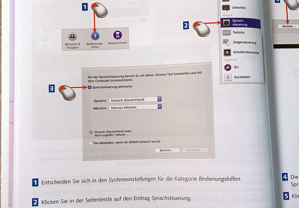 Einfach nachvollziehbare Anleitungen, die sogar zeigen, welche Maustaste man drücken muss, helfen auch dem blutigsten Einsteiger dabei, den Mac zu benutzen.