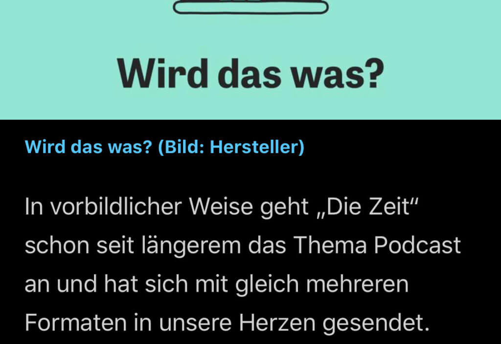 Der Ausschnitt zeigt: im Reader geht es nach dem gleichen Bild wie in obiger Grafik direkt mit dem eigentlichen Text weiter.