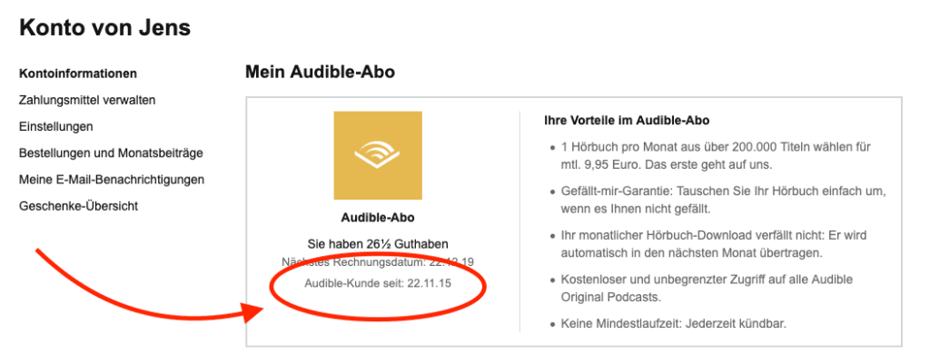 Ich hätte es selbst nicht gedacht, aber ich bin schon seit vielen Jahren zahlender Kunde bei Audible (Screenshots: Sir Apfelot).