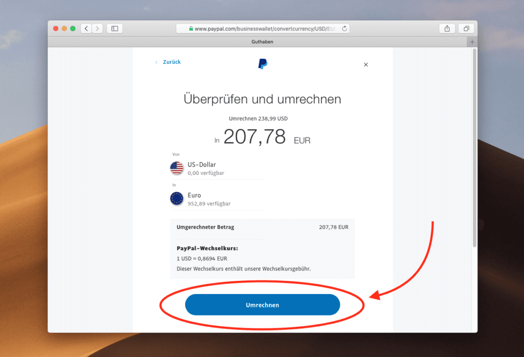 Paypal auf Euro umstellen 8