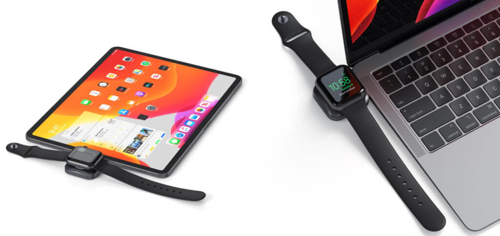 Das Satechi USB-C Magnetic Charging Dock für die Apple Watch ist ein Ladegerät, das ihr an iPad Pro, MacBook und andere USB-C-Ports anschließen könnt, um den Akku der Uhr aufzuladen.