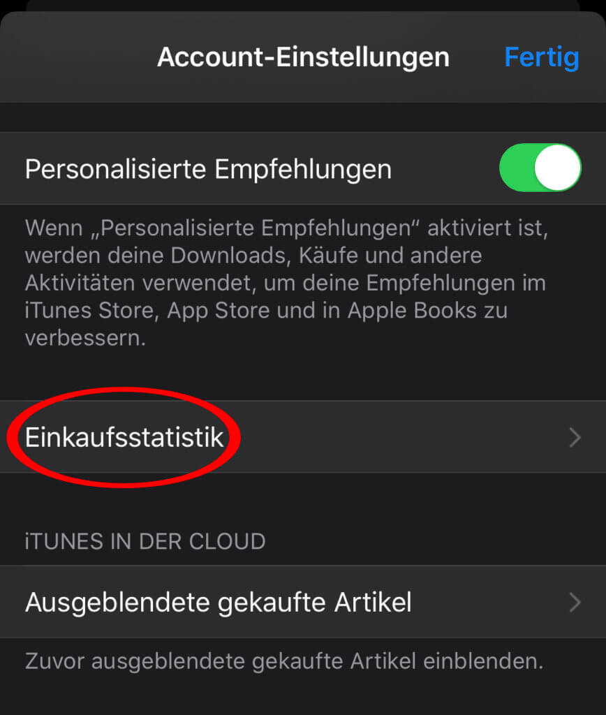 Über die Einkaufsstatistik im App Store auf dem iPhone könnt ihr manuell Rechnungen für Apps, In-App-Käufe, Abonnements und dergleichen anfordern.