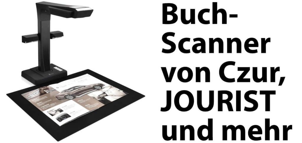 Ein Buch scannen oder Bücher abfotografieren ist nicht so leicht. Buchscanner von Czur und Bücherscanner von JOURIST vereinfachen die Ablichtung von Druckerzeugnissen – mit Software zur Ausbesserung und für OCR.