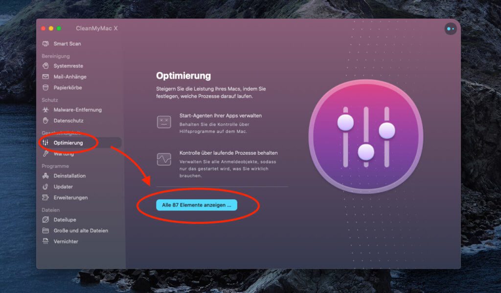 Über das Optimierungstool CleanMyMac läßt sich das Hilfsprogramm Parallels Toolbox komfortabel deaktivieren.