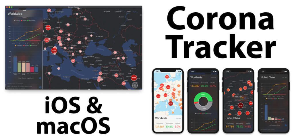 Die Corona Tracker Software für den Apple Mac und das Apple iPhone bieten euch eine Karte mit der aktuellen Entwicklung der SARS-CoV-2-Ausbreitung. Hier findet ihr den Download-Link, Alternativen für den Browser und seriöse Informationsquellen zum Thema Coronavirus.