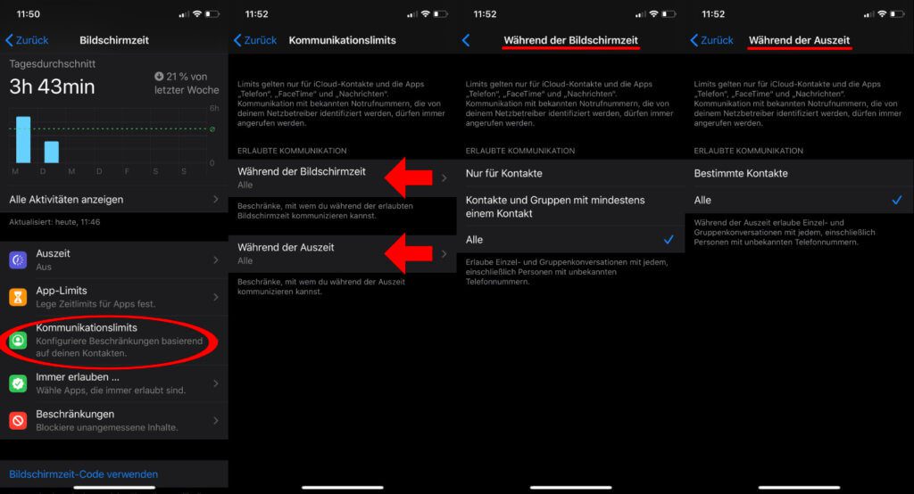 Kommunikationslimits am Apple iPhone einrichten – So geht's!