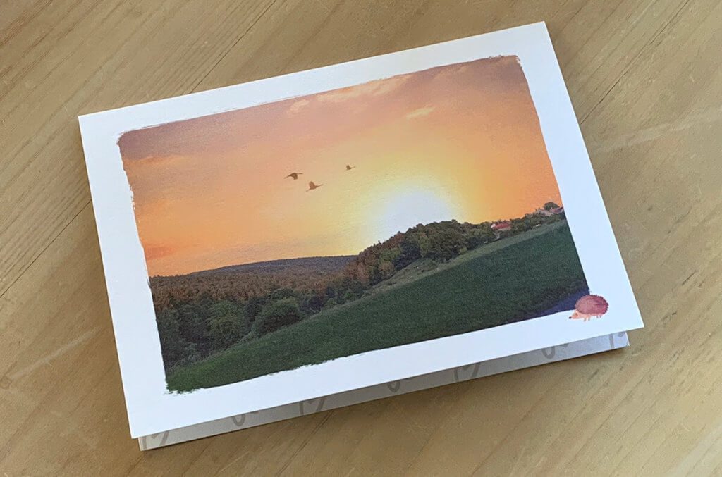 Hier die fertige Postkarte, wie sie am nächsten Tag bei mir eingetroffen ist. Nett, oder?