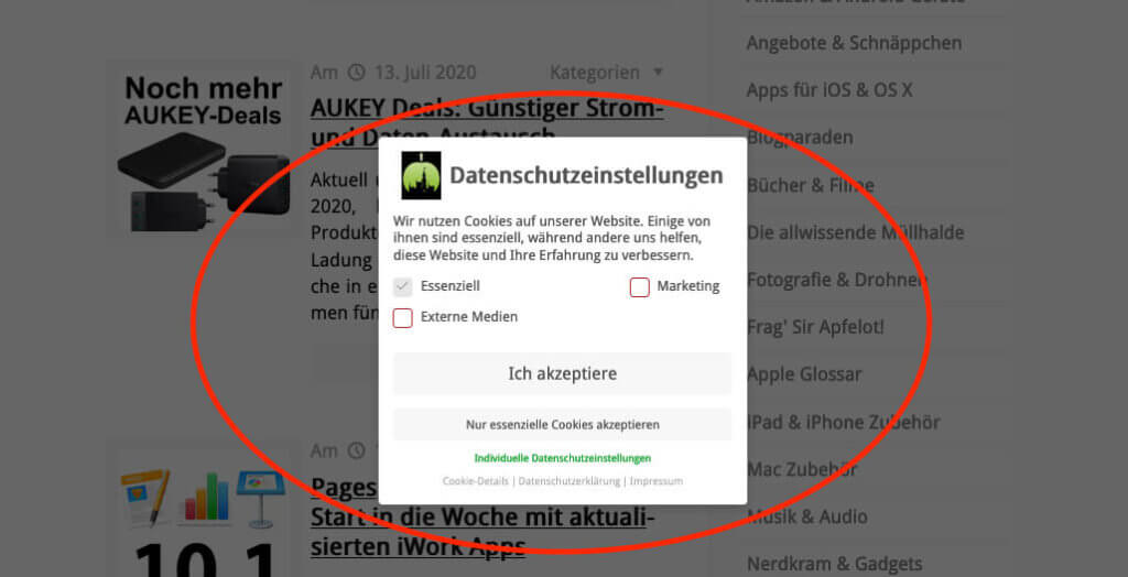 In der Borlabs-Cookiebox lassen sich Cookies in verschiedene Kategorien einstufen. Auf diese Weise kann der Benutzer entscheiden, welche er akzeptieren möchte.