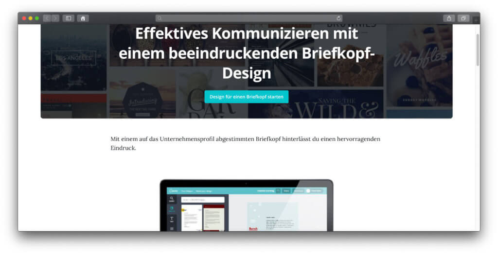 Auf der Canva-Webseite erfahrt ihr mehr und könnt euren eigenen Briefkopf selber designen. Die Anmeldung ist kostenlos.