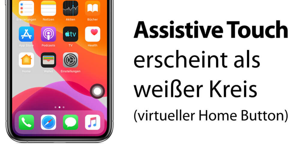 Habt ihr über die iOS-Einstellungen oder Siri den Home-Button-Ersatz aktiviert, dann zeigt er sich als weißer Kreis auf dem Display. Er lässt sich frei an den Rändern des Displays positionieren (einfach hin und her schieben).