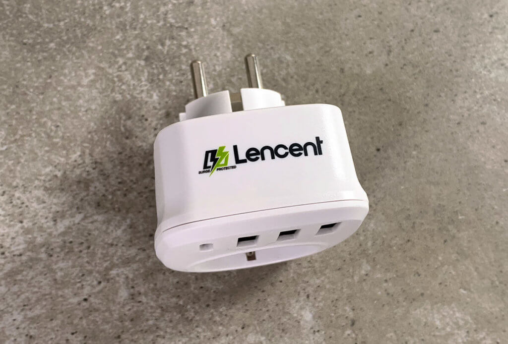 Meine Wahl fiel auf den Steckdosenadapter von Lencent, da diese die meisten USB-A-Ports und einen USB-C-Port zur Verfügung stellt. 