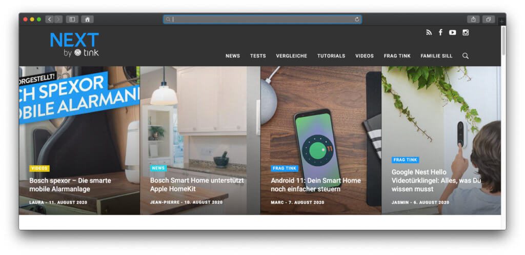 Der tink Smart Home Shop bietet nicht nur auf den Produktseiten passende Informationen zu Geräten und Systemen. Das NEXT Magazin bietet Test- und Erfahrungsberichte, Anleitungen, Videos und mehr.