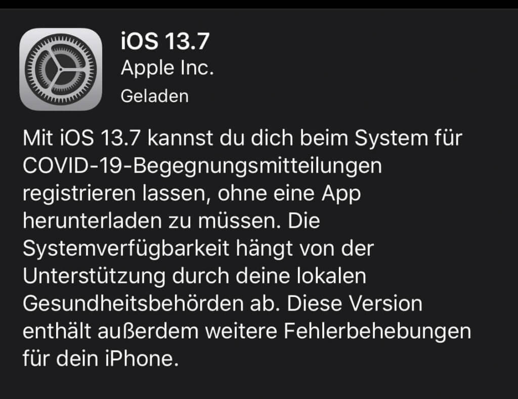 Apple informiert wie gewohnt kurz und knapp vor dem Update, was es Neues gibt.