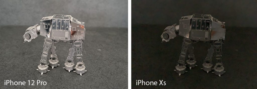 Diese Aufnahme des AT-AT (aus Star Wars) finde ich sehr beeindruckend. Das iPhone 12 Pro hat hier – dank Stativ und 3 Sekunden Belichtungszeit wirklich das Maximum (Automatik) herausgeholt.