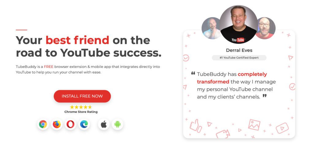 TubeBuddy ist ein Werkzeug für mehr Erfolg auf YouTube. Dank Suchmaschinenoptimierung (SEO) mit Keywords, A/B-Test, Analysen und Co. bekommen eure Videos mehr Klicks, Werbung wird effizienter und mit YouTube Geld verdienen wird leichter.